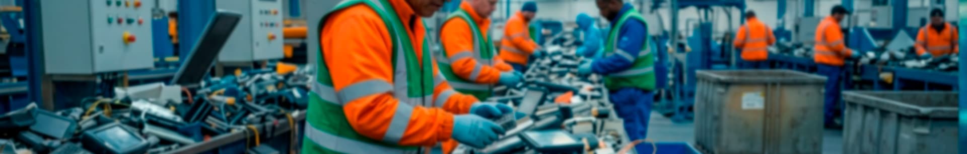 Equipo de Circular Solutions gestionando residuos electrónicos en planta