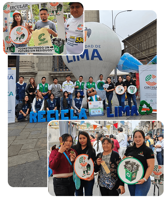 Equipo de Circular Solutions en actividades de sensibilización sobre economía circular